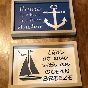 Nautical wall signs wall decor bathroom anchor